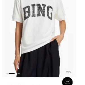 Anine Bing White Tee with Black Graphic